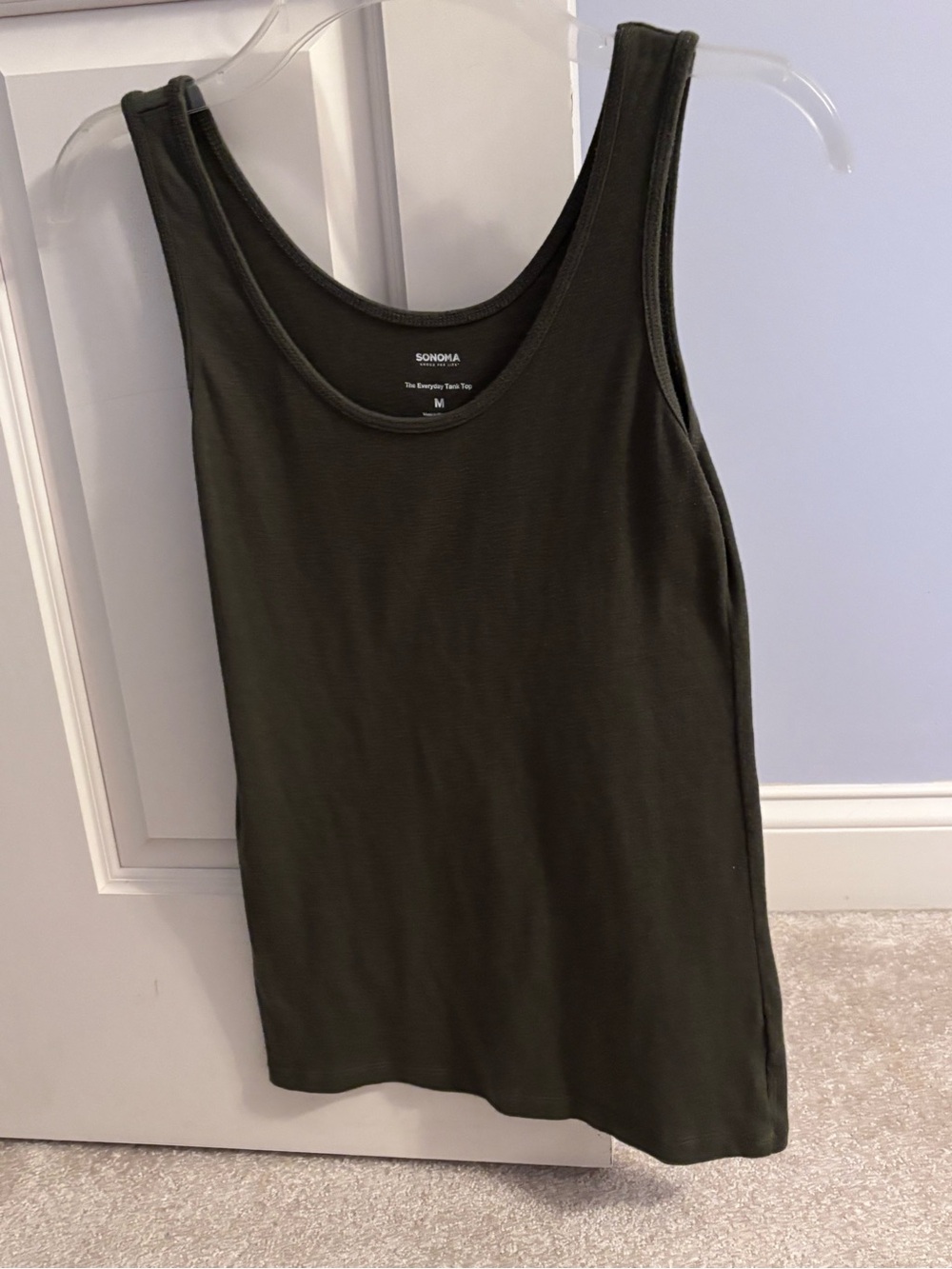 Sonoma Dark Olive Scoop Neck Tank Top